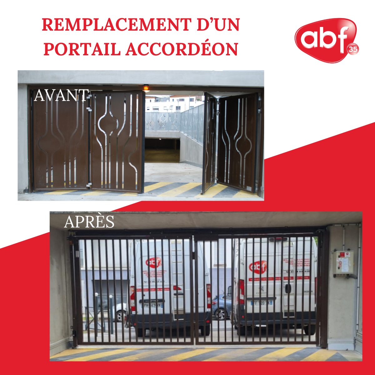 You are currently viewing REMPLACEMENT D’UN PORTAIL ACCORDEON SUR-MESURE